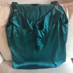 White House Black Market Teal Silk Top